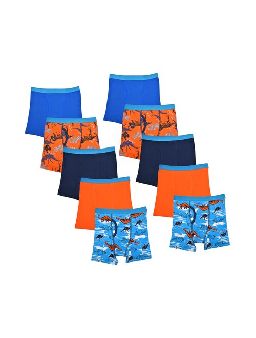 Wonder Nation Boys Underwear, 10 Pack Dino Boxer Brief, Sizes S-XL