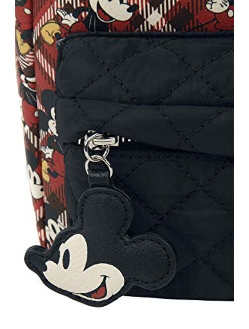 Loungefly Mickey Mouse Red Plaid Mini Backpack