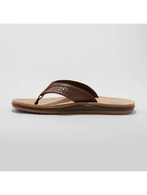 Buy Men's Benjamin Flip Flop Sandals - Goodfellow & Co™ Brown online ...