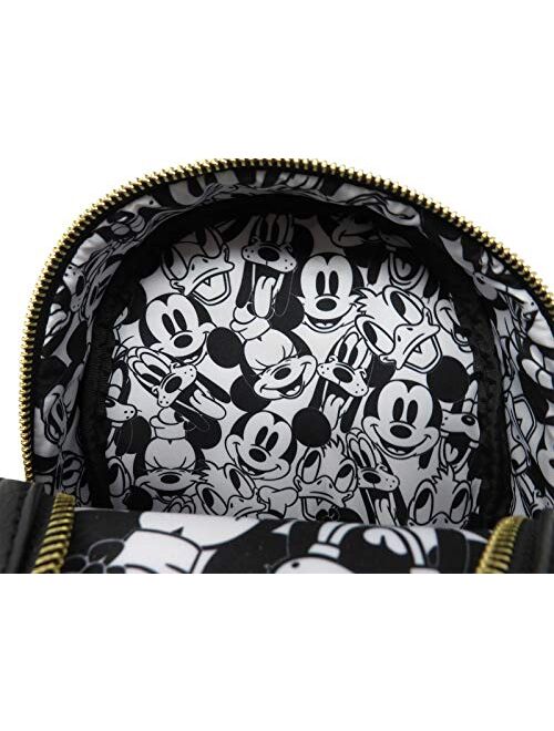 Loungefly Disney The Fab 5 Mickey Minnie Allover Print Double Strap Shoulder Bag Purse
