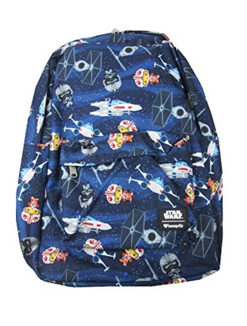 Loungefly x Star Wars Chibi Ships Allover-Print Backpack (Blue Multi, One Size)