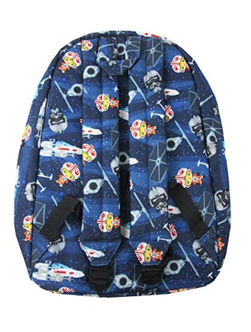 Loungefly x Star Wars Chibi Ships Allover-Print Backpack (Blue Multi, One Size)
