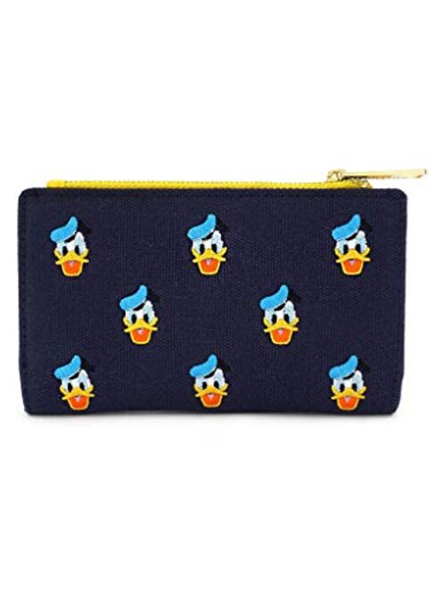 Loungefly x Disney Donald Duck All-Over Print Embroidered Canvas Zip Wallet