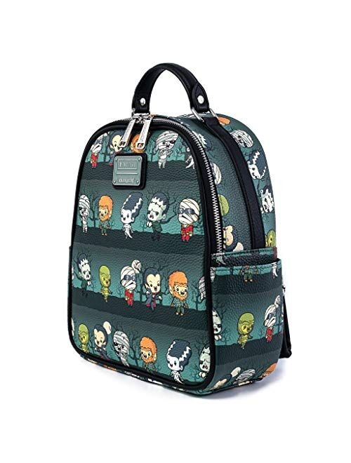 Loungefly Universal Monsters Chibi All Over Print Womens Double Strap Shoulder Bag Purse