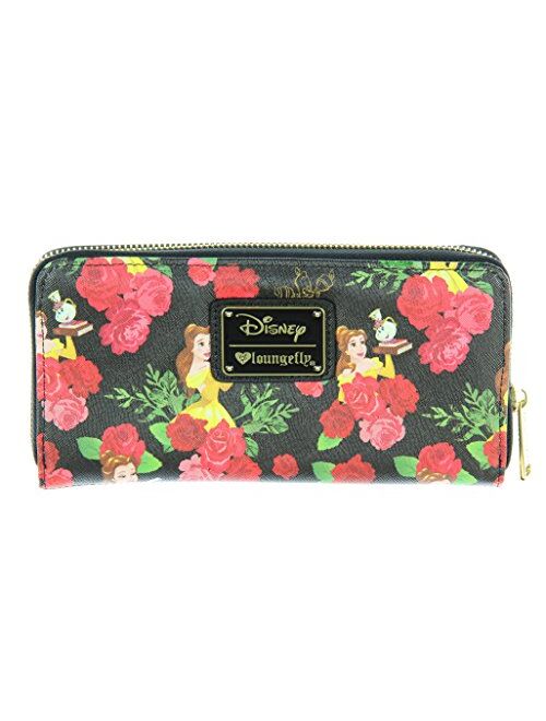 Loungefly Disney Beauty And The Beast Belle Floral Zip Around Wallet