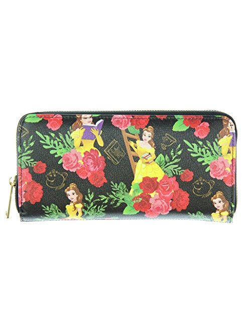 Loungefly Disney Beauty And The Beast Belle Floral Zip Around Wallet