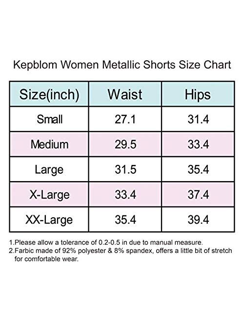 Kepblom Women's Shiny Metallic Rave Booty Shorts Hot Pants Dance Bottoms