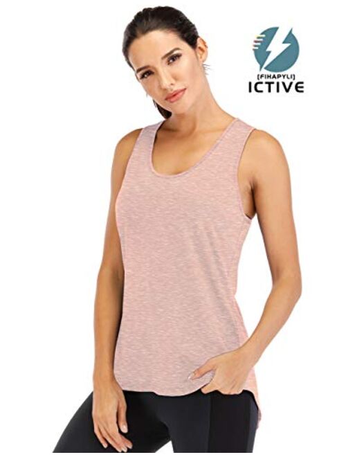 ICTIVE Women's Yoga Top Backless Workout Tank Tops for Women Sleeveless Keyhole Open Back Racerback Muscle Tanks