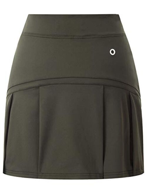 JACK SMITH Womens Athletic Skort Back Pleated Waist Stretchy Sports A-Line Skirts with Pockets