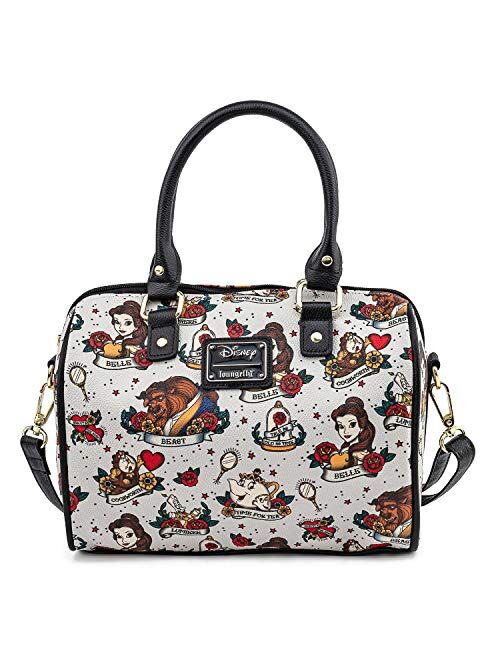 Loungefly Beauty and the Beast Belle and Characters All Over Print Tattoo Art Handbag Purse