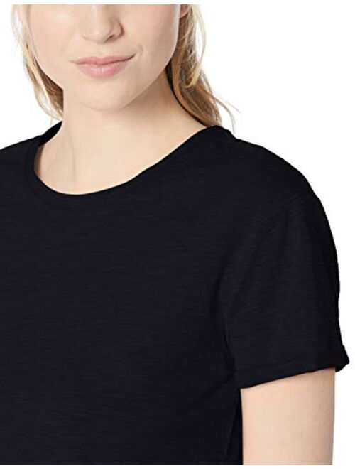 Amazon Brand - Daily Ritual Women's Lived-in Cotton Roll-Sleeve Crewneck T-Shirt