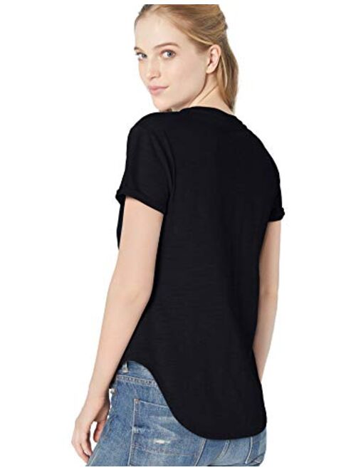 Amazon Brand - Daily Ritual Women's Lived-in Cotton Roll-Sleeve Crewneck T-Shirt