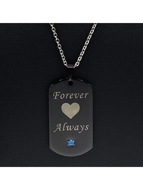 Thintom Couples Necklaces His & Hers Matching Set Titanium Stainless Steel Couple Pendant Necklace