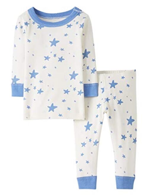 Moon and Back by Hanna Andersson Unisex Kid's 2 Piece Long Sleeve Pajama Set Pack of 2 