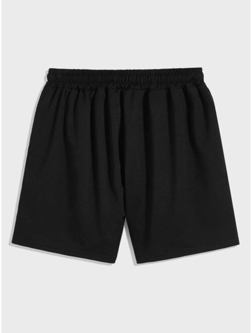 Shein Men Drawstring Waist Solid Track Shorts