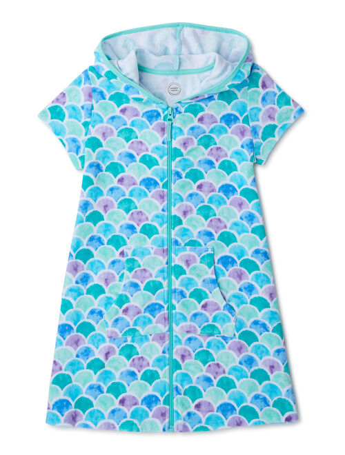 Wonder Nation Girls Hooded Terry Cloth Cover-Up, 4-16 & Girls Plus