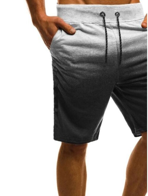 Shein Men Ombre Drawstring Waist Slant Pocket Shorts