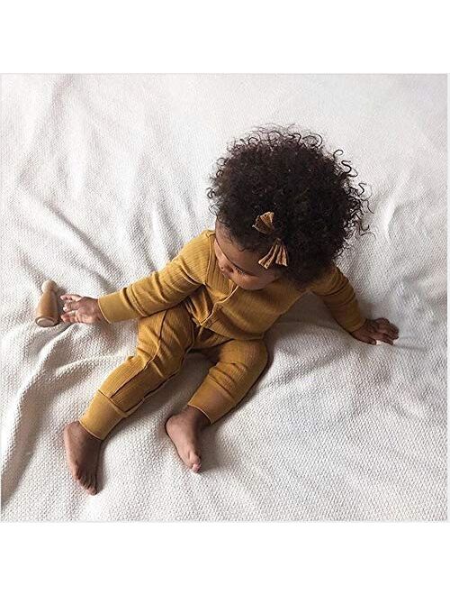 Multitrust Newborn Baby Girl Boy Organic Cotton Romper Pajamas Button Down Footless Bodysuit Jumpsuit