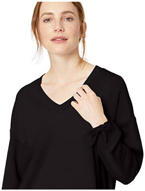Amazon Brand - Daily Ritual Women's Supersoft Terry Tie Sleeve V-Neck Sweatshirt