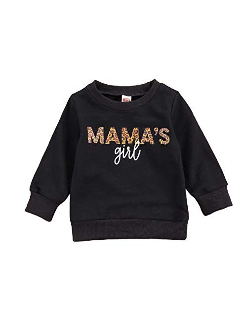 Multitrust Baby Girls Boys Funny Letter Long Sleeve Sweatshirts Casual Mamas Mini Girls Pullover Fall Winter Clothes