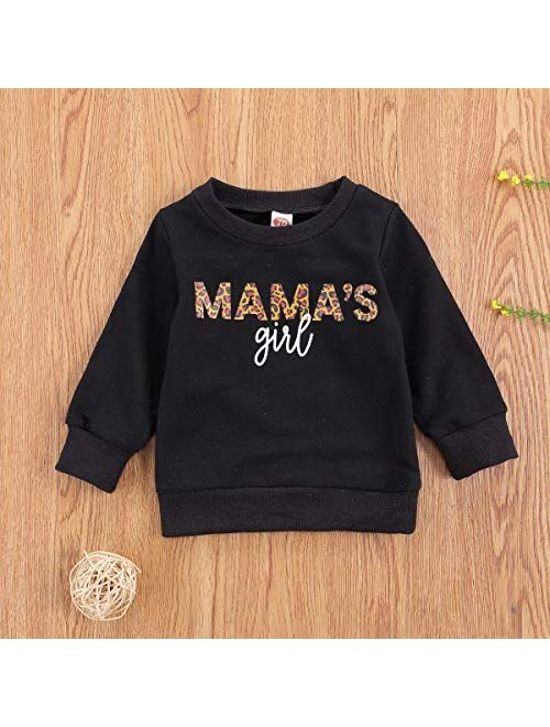 Multitrust Baby Girls Boys Funny Letter Long Sleeve Sweatshirts Casual Mamas Mini Girls Pullover Fall Winter Clothes