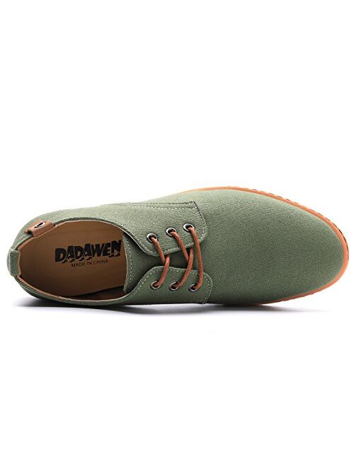 DADAWEN Men's Casual Canvas Oxfords Walking Shoes Sneakers Lace Up Dress Shoes