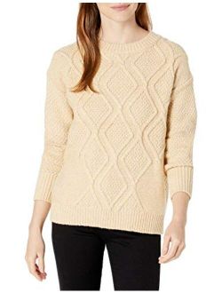 Women's Diamond Cable Crewneck Sweater