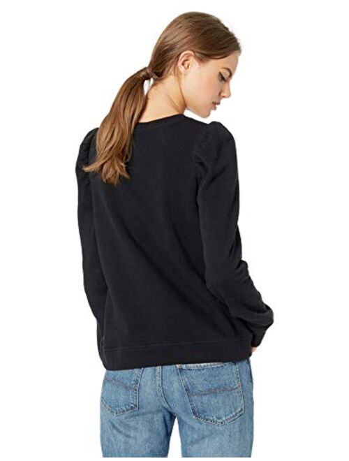 Cable Stitch Women's Puff Shoulder Sweatshirt Top