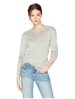 Women's Pointelle Inset Sweater