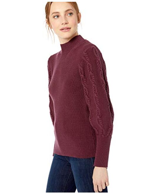 Cable Stitch Women's Cable Sleeve Ribbed Sweater