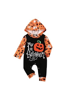 Newborn Baby Girls Boys My First Halloween Christmas One Piece Romper Jumpsuit Holiday Onesie Outfit