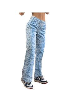 Women High Waisted Y2K Pants Vintage Loose Bell Pants Casual Flare Trousers Hipster Streetwear