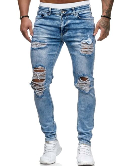 Shein Men Ripped Pocket Detail Washed Jeans