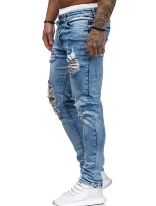 Shein Men Ripped Pocket Detail Washed Jeans