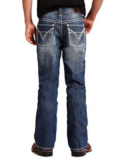 Rock & Roll Denim - Boy’s Regular Fit BB Gun Bootcut Western Jeans - Medium Vintage Wash