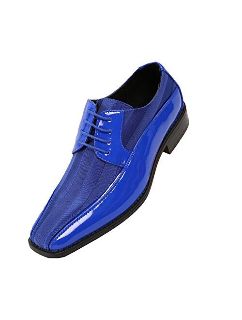 Viotti 179 - Mens Shoes - Oxford Shoes for Men - Mens Casual Dress Shoes, Wedding Shoes Striped Satin, Patent Tuxedo - Dress Shoes for Men; Color: