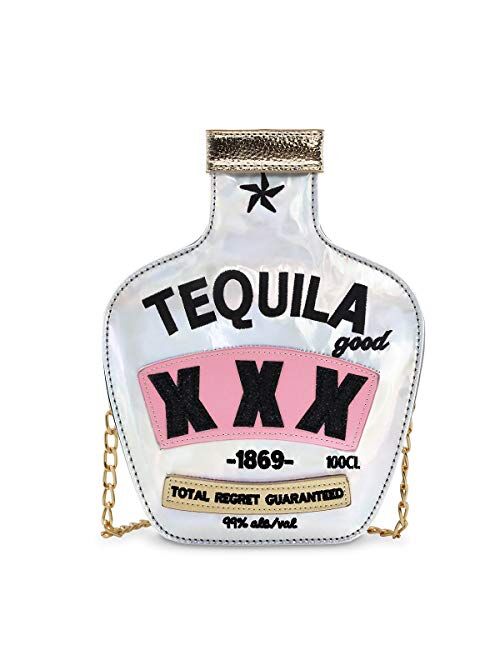 Sparkling Bag for Women, USTYLE Tequila Bottle Shaped Clutch Purse Elegant Handbag