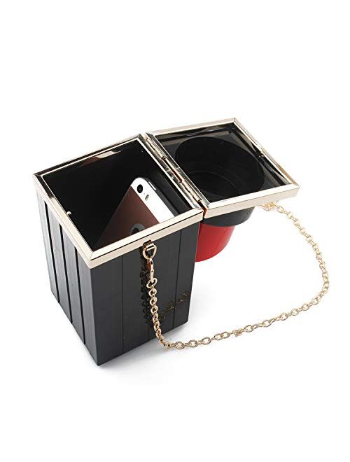 SUKUTU Acrylic Lipstick Purse Box Clutch/Patent Leather Lips Party Clutch Purses, Womens Evening Clutch for Teen Girls