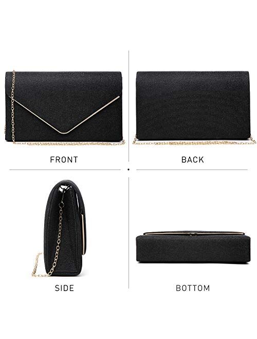DASEIN Women Glistening Clutches Handbags Evening Bags Wedding Purses Cocktail Prom Party Clutches
