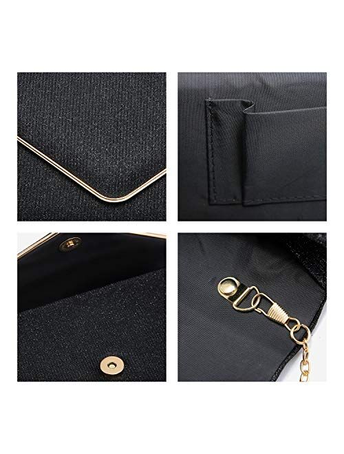 DASEIN Women Glistening Clutches Handbags Evening Bags Wedding Purses Cocktail Prom Party Clutches