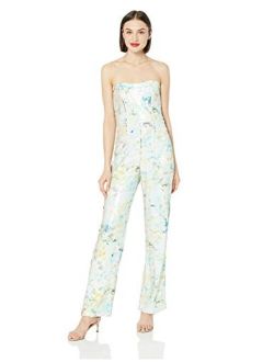Dress the Population Women's Andy Strapless Sequin Wide Leg Jumpsuit