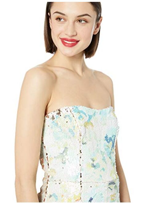 Dress the Population Women's Andy Strapless Sequin Wide Leg Jumpsuit