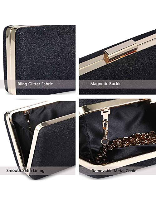Selighting Glitter Clutch Evening Bags for Women Formal Bridal Wedding Clutches Purses Prom Cocktail Party Handbags