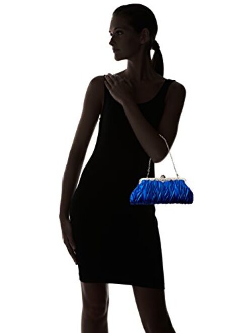 Yonger Womens Vintage Satin Cocktail Party Handbag Wedding Bag Shoulder Chain-blue