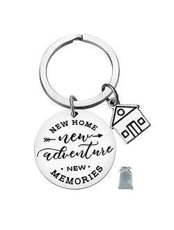 for New Home Keychain New memories Keychain First Home Gift Housewarming Gift Realtor Closing Gifts House Keyring Moving in Key Chain for New Home Owners Jewelry