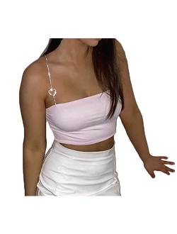 Sexy Women Solid Color Basic Strappy Crop Tank Tops Camisole Backless Streetwear Crop Vest Cami Shirts