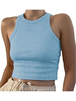 Sexy Women Solid Color Basic Strappy Crop Tank Tops Camisole Backless Streetwear Crop Vest Cami Shirts