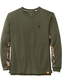 Men's Backcountry Insect Repellent Long Sleeve Camo T-Shirt-Casual Crewneck Pullover Regular Fit