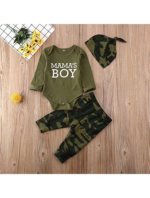 Multitrust Infant Baby Boys Girls Cotton Camouflage Onesie Bodysuit and Long Pants 2pcs Romper Set Baby Clothes Set