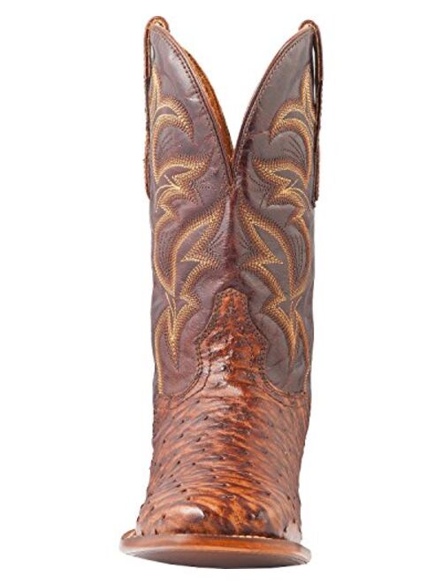 El Dorado Men's Handmade Full Quill Ostrich Stockman Boot Square Toe - Ed2213